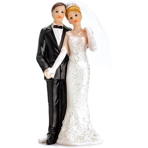 PartyDeco - Cake Topper - Pas Gehuwden - 11 cm