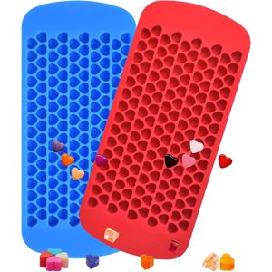 SNQ Ijsblokjesvorm - 2 Stuks - 150 Blokjes - Hartvormige Ijsblokjesvorm - Bpa-Vrij - Gemakkelijk Los Te Maken Ijsblokjesvorm Voor Whisky - Cocktails - Melk - Sap - Chocolade