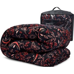 HappyBed Twilight ruby | 200x220 - Wasbaar dekbed zonder overtrek - Bedrukt dekbed - Gekleurd dekbed - Dekbed met print - Hoesloos dekbed