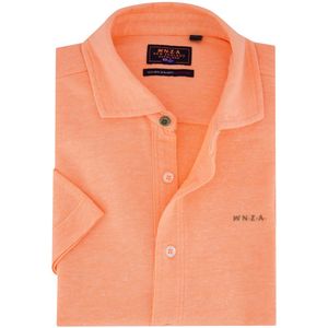 NZA - Overhemd - Oranje Gemêleerd - Linnen/Polyester/Katoen