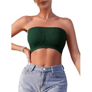 Nivard BH Zonder Beugel - Zonder Bandjes - Push-up Bh's - Comfort Beha - Comfortabel - Sterk - Yoga - Dames - Groen - Maat XL