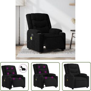 The Living Store Massagestoel elektrisch verstelbaar stof zwart - Elektrische Massagestoel - Massagefauteuil - Relaxstoel - Ergonomische Stoel - Comfortstoelen