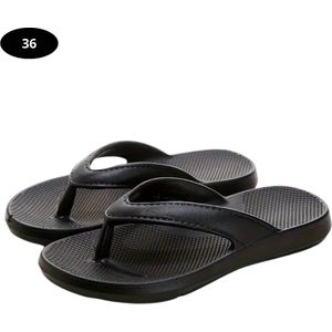 Nivard Slippers Dames - Teenslippers - Flip Flops - Comfortabel - Zomer - Zwart 38