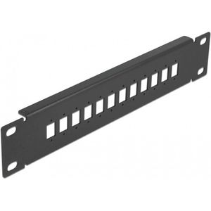 10 inch glasvezel patch panel 12 poort voor SC Simplex / LC Duplex 1U zwart