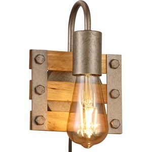 LED Wandlamp - Wandverlichting - Trion Khon - E27 Fitting - 1-lichts - Vierkant - Mat Nikkel - Aluminium