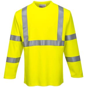 Portwest - Modaflame HiVis T-Shirt - Geel - Vlamvertragend - Lange Mouw