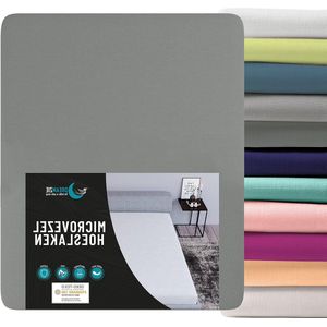 Hoeslaken 160 x 200 cm Antracietgrijs Polyester Microvezel OEKO-TEX® Gecertificeerd dekbedovertrek 160x200