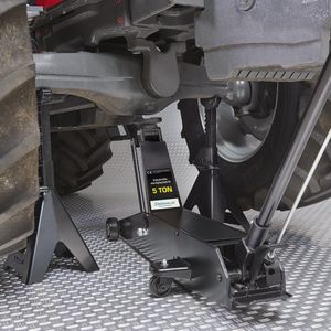 Datona® Werkplaatskrik 5 ton met hoge assteunen 12 ton - Zwart