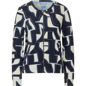 Street One printed structure jacket with zip - Dames Vest - deep blue - Maat 44