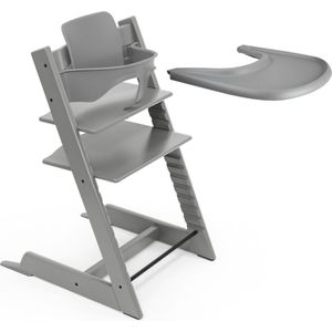 Stokke Tripp Trapp Storm Grey :kinderstoel met Stokke dienblad - Incl. Tripp Trapp stoel, babyset 2 voor kinderen van 6-36 maanden en Stokke dienblad - verstelbaar, ergonomisch en gemakkelijk schoon