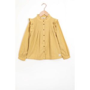 Sissy-Boy - Gele blouse met ruffle details en pintucks