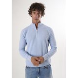 Felix Hardy - Pullover - Blauw - 100% Katoen - Heren - Met Halve Rits