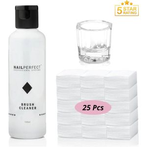 GUAPÀ® Nail Brush Cleaner | Reiniging en Schoonmaken van Gel Penselen en Acryl Penselen | Nepnagels | Builder Gel | Nagel Penselen | Nail Art Penselen | 100 ml Brush Cleaner | Dappendish | Celstofdeppers