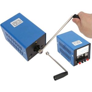 Draagbare Crankgenerator - Handslingergenerator - Miniatuurgenerator - Gereedschap voor Opladen via USB - 2000 tpm - Ideaal voor Veldtrips - Survival Trainingsbenodigdheden - Drinkbaar Vermogen - Power Station Backup - Blauw