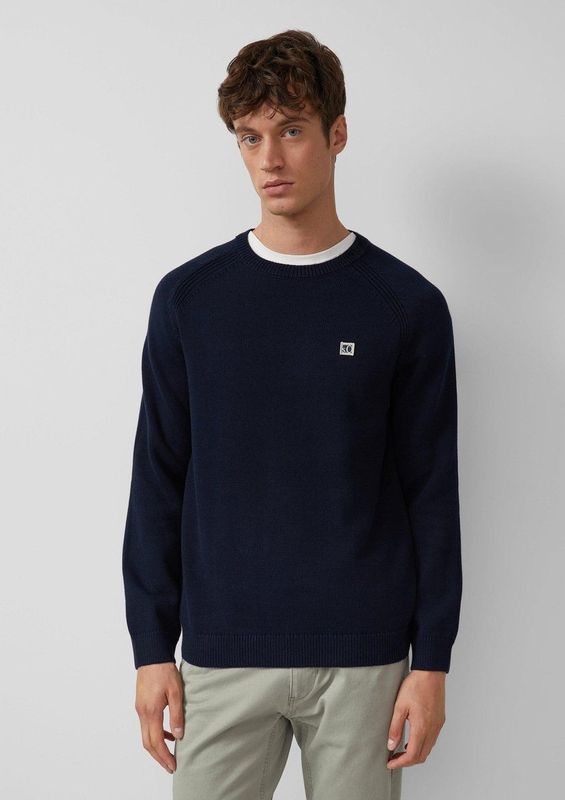 Gebreide Trui - Katoen - Ronde Hals - Raglanmouwen - Normale Pasvorm