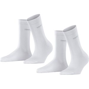 Esprit Uni 2-Pack duurzaam organisch katoen multipack sokken dames wit - Maat 39-42