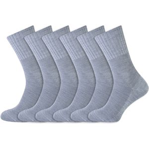 Heren sokken zonder elastiek | Wollen sokken | Merk: Basset | Kleur: Licht grijs | Maat: 39 t/m 47 | 6 Paar