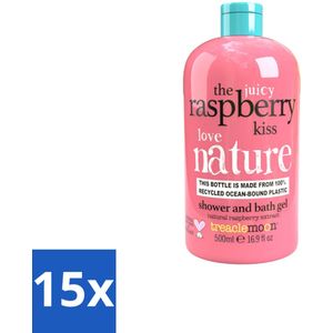 15 x Treaclemoon - Bad- en Douchgel - The Raspberry Kiss - Zoete Frambozengeur - 500ml - Bad En Douchgel - Frambozengeur - Vegan - Dierproefvrij - Schuimbad
