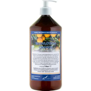 Bodylotion Orange 1 Liter met witte pomp - stijlvolle en duurzame uitstraling
