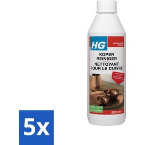 HG - Koper Reiniger - Voor Stralende Glans - 500 ml - Bulkverpakking - 5 stuks
