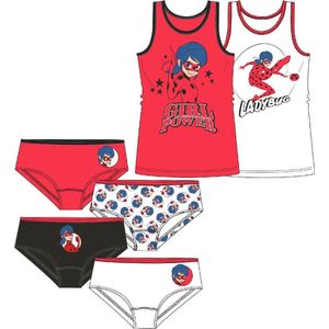 Miraculous Ladybug ondergoed 6-delige set - 4x onderbroek + 2x hemd - maat 110/116