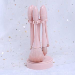 5-delige draagbare mini-make-up kwasten set Beauty Tools met opbergemmer - Beige