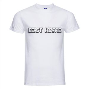 Eerst Kofffie T-shirt - 100% Katoen - Maat 3XL - Classic Fit - Wit