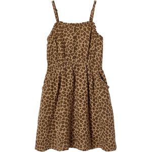 Jurkje - Beige - Katoenen Mousseline - Voor Meisjes - Met Schouderbandjes