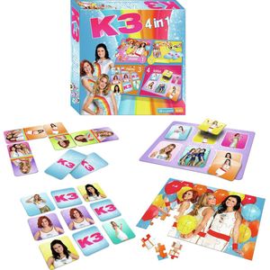 K3 4-in-1 Bordspel: Puzzel, Domino, Memo en Lotto | Geschikt voor kinderen vanaf 3 jaar