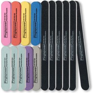 Nagelvijlset - Professionele Nagelvijlen en Buffers voor Natuurlijke en Acrylnagels - 15 Stuks