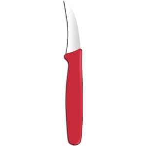 HENDI - Tourneermes - Gebogen Lemmet - Rood Handvat - 158 mm - Vaatwasmachinebestendig