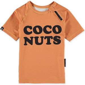 Beach & Bandits - UV-zwemshirt voor kinderen - UPF50+ - Korte mouw - Coco Nuts - Karamel - maat 116-122cm