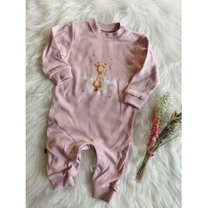 Boxpakje/slaappakje/onesie Giraf - Abrikoos - Maat 68 - 4 t/m 6 maanden
