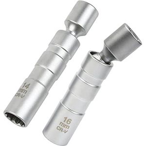 Universele Flexibele Bougiesleutel 16 mm en 14 mm - Sleutelset voor Bougies met Magnetische Huls