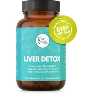 MD Logic Health – Lever Detox Ondersteuning – Een Krachtige, Klinische, Synergetische Mix van Voedingsstoffen die de Leverontgifting Ondersteunt – Voorraad voor 30 Dagen van 60 Vegetarische Capsules