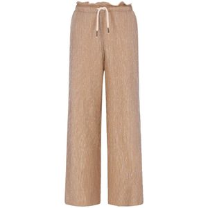 Like Flo - Flora girls plisse pants with elastic waistband - Soft gold - Maat 158