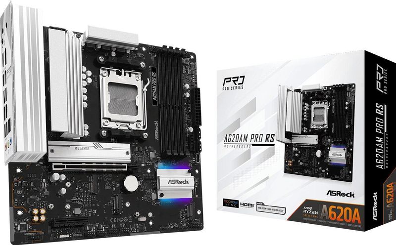 AsRock A620AM Pro RS - Moederbord - mATX - HDMI/DP - DDR5 - AM5
