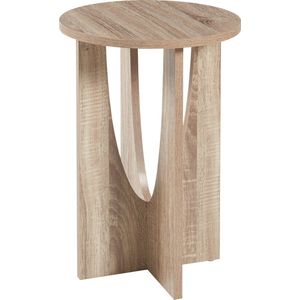 Bijzettafel Rindal rond 56,5xØ38 cm eikenkleurig [en.casa]