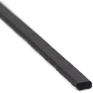 Tochtstrips | I-profiel | Zelfklevend | Zwart | BxH=4x2mm | Per rol (600 meter) - Tochtbanden - Energiebesparing