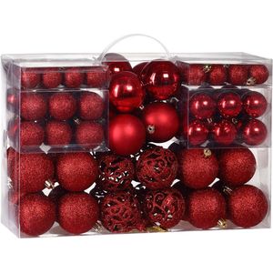 Deuba Kerstballen 100 Stuks - Mat Glanzend - Ø 3 6 cm Rood