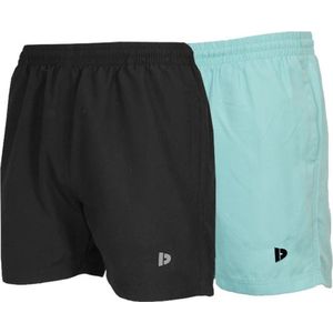 2-Pack Donnay - Sport/Zwemshort (Toon) - Sportbroek - Heren - Black/Aruba blue (613) - maat S