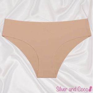 SilverAndCoco® - Naadloze Onderbroek / Seamless Broekje Dames / Zacht Brazilian Slipje / Naadloos Stretch Ondergoed Vrouw / Hipster Dames Lingerie Broekje Slip - Beige Small