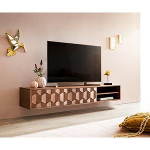 Tv-meubel Fevo acacia bruin 160 cm 2 deuren zwevend lowboard
