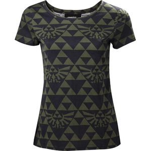 Zelda - Green Black Hyrule Womens T-Shirt - XS