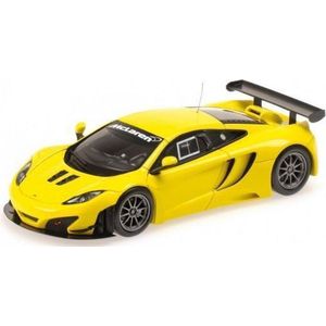 The 1:43 Diecast Modelcar of the McLaren MP4-12C GT3 of 2012 in Yellow. This scalemodel is limited by 250pcs.The manufacturer is Minichamps.This model is only online available