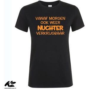 Klere-Zooi - Morgen Ook Weer Nuchter [Oranje Editie] - Dames T-Shirt - L