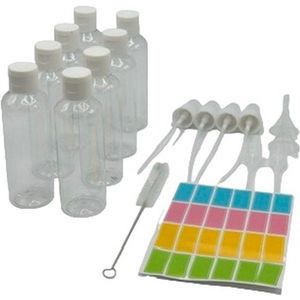 MGM Trading 20 stuks reisflessen voor toiletartikelen, 100 ml navulbare reisflessen reisformaat containers met spuitflessen potten, lege reisflessen set voor toiletartikelen Lotion Cream Shampoo - Multi accessoires