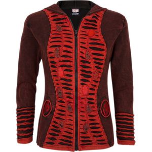 Dames Vest van Katoen met Polyester Fleece voering en vaste capuchon - SHAKALOHA - W Monzz Red M