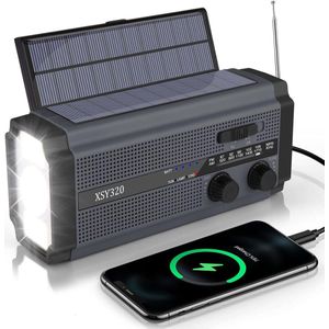 Draagbare Noodradio - Solar opwindbaar - SOS alarm - Waterdicht - Led-lamp - Solar Powerbank - Noodpakket