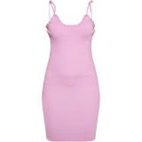 Mymo - Midi-jurk - Roze - Katoenmix - V-hals